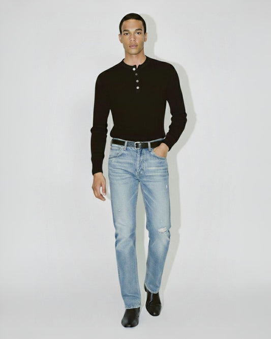 Slim Straight Fit Jeans in Light Blue