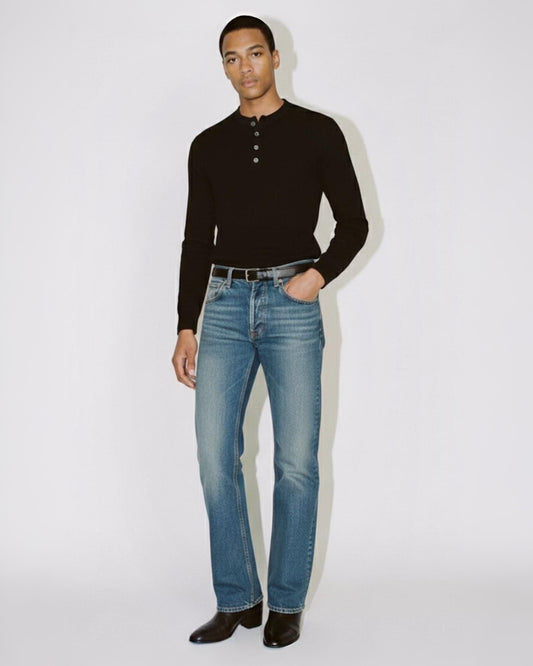 Boot Cut Jeans in Mid Blue  Denim