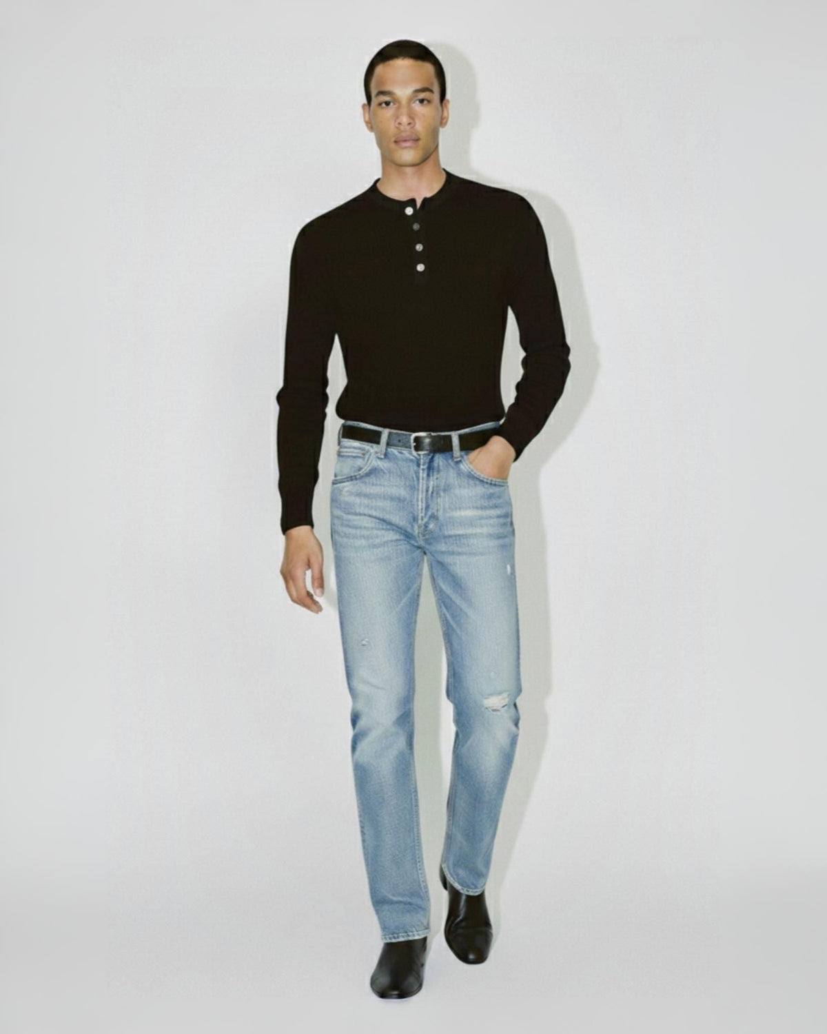 Slim Straight Fit Jeans in Light Blue