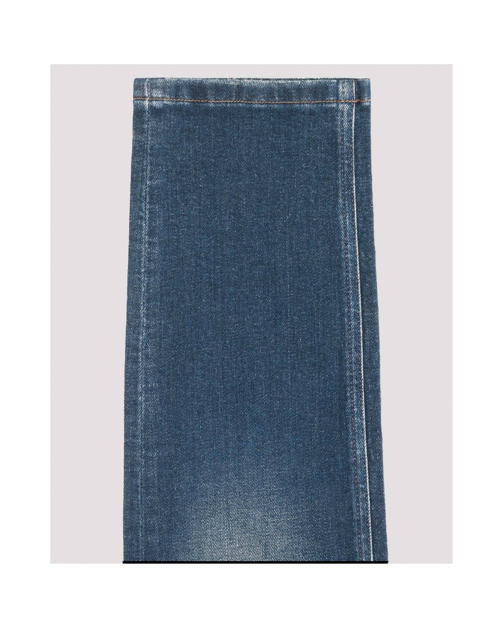 Japanese Straight Fit Distressed Jeans | Mid Blue