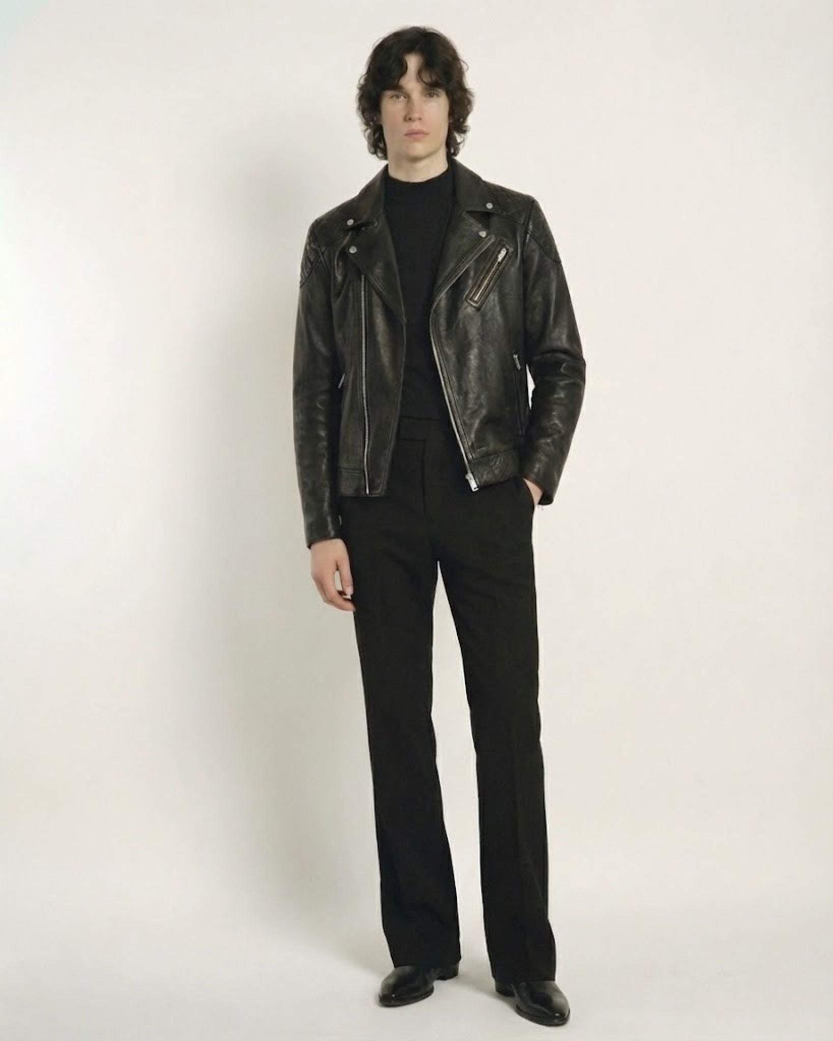 シグネチャーレザーモーターサイクルジャケット