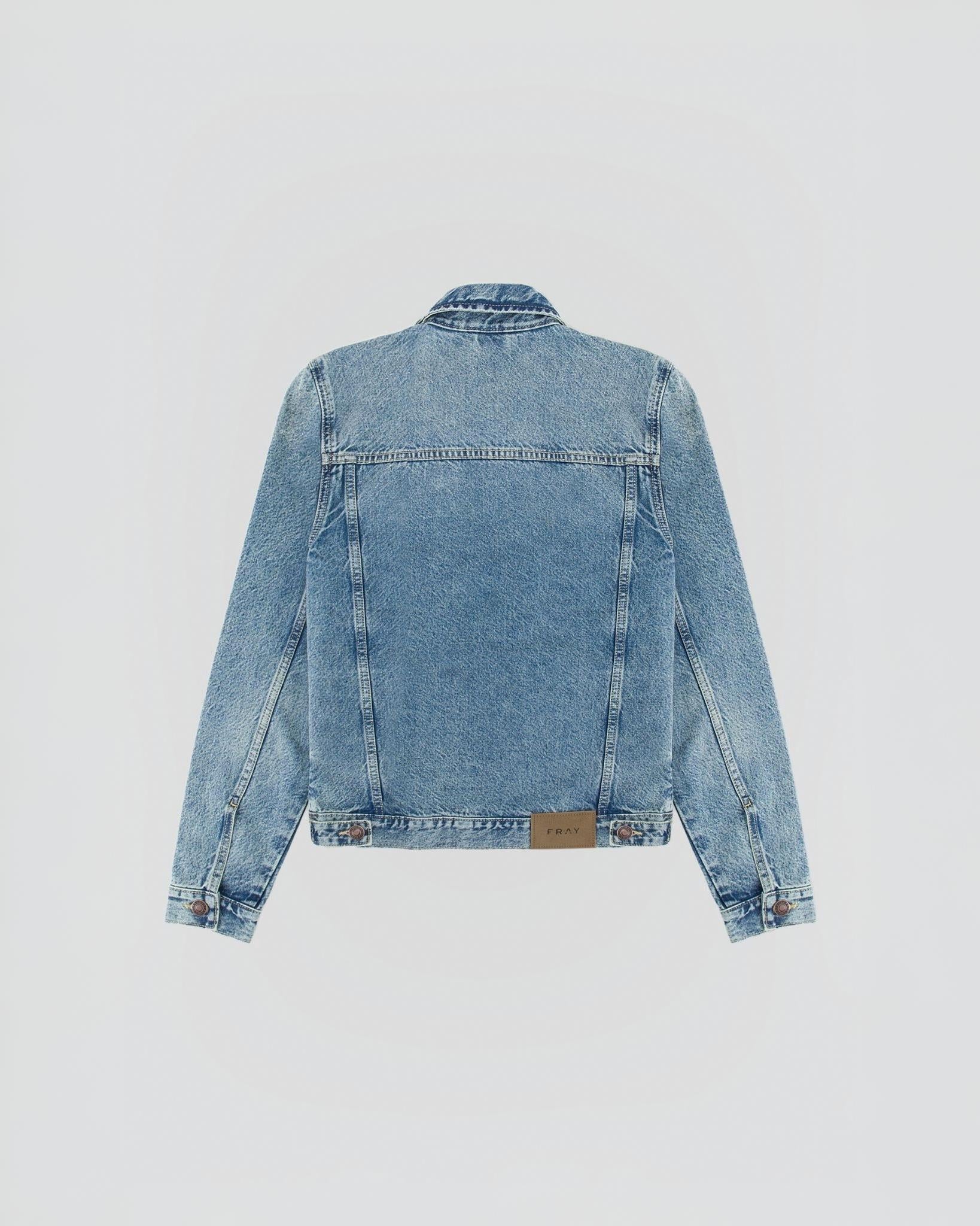 マーブルウォッシュのデニムトラッカージャケット