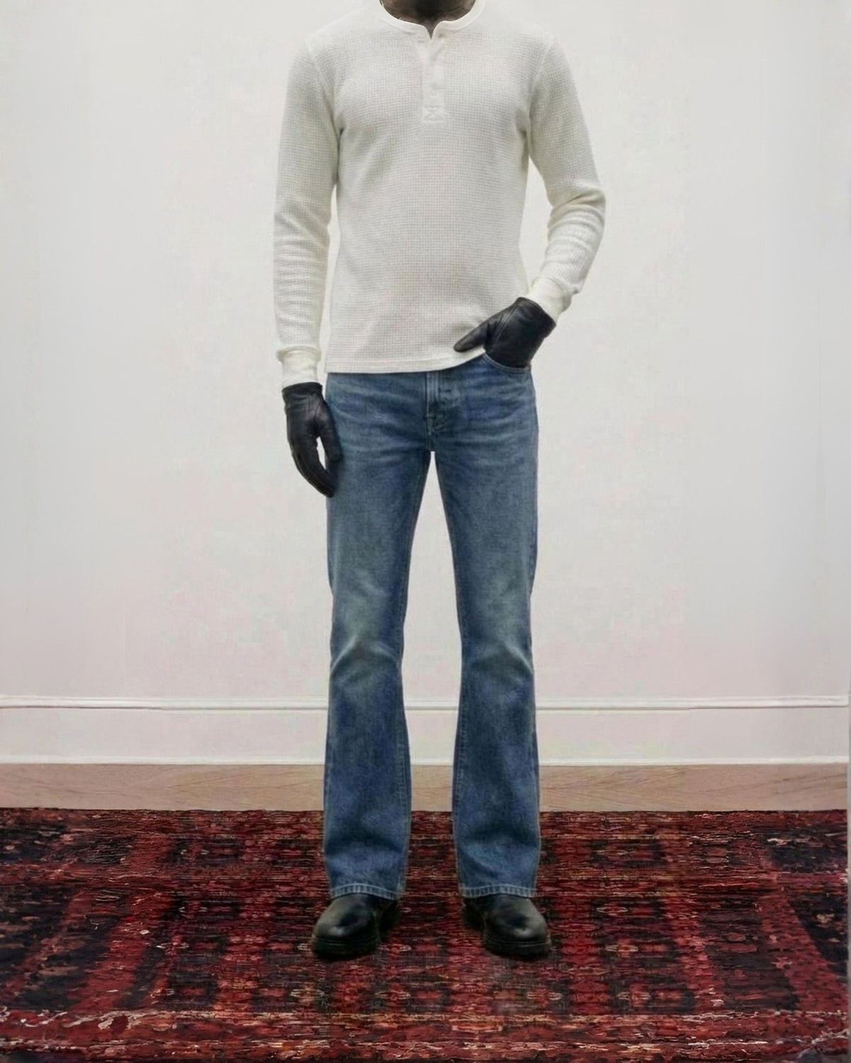 Boot Cut Jeans in Mid Blue  Denim - Sample Sale
