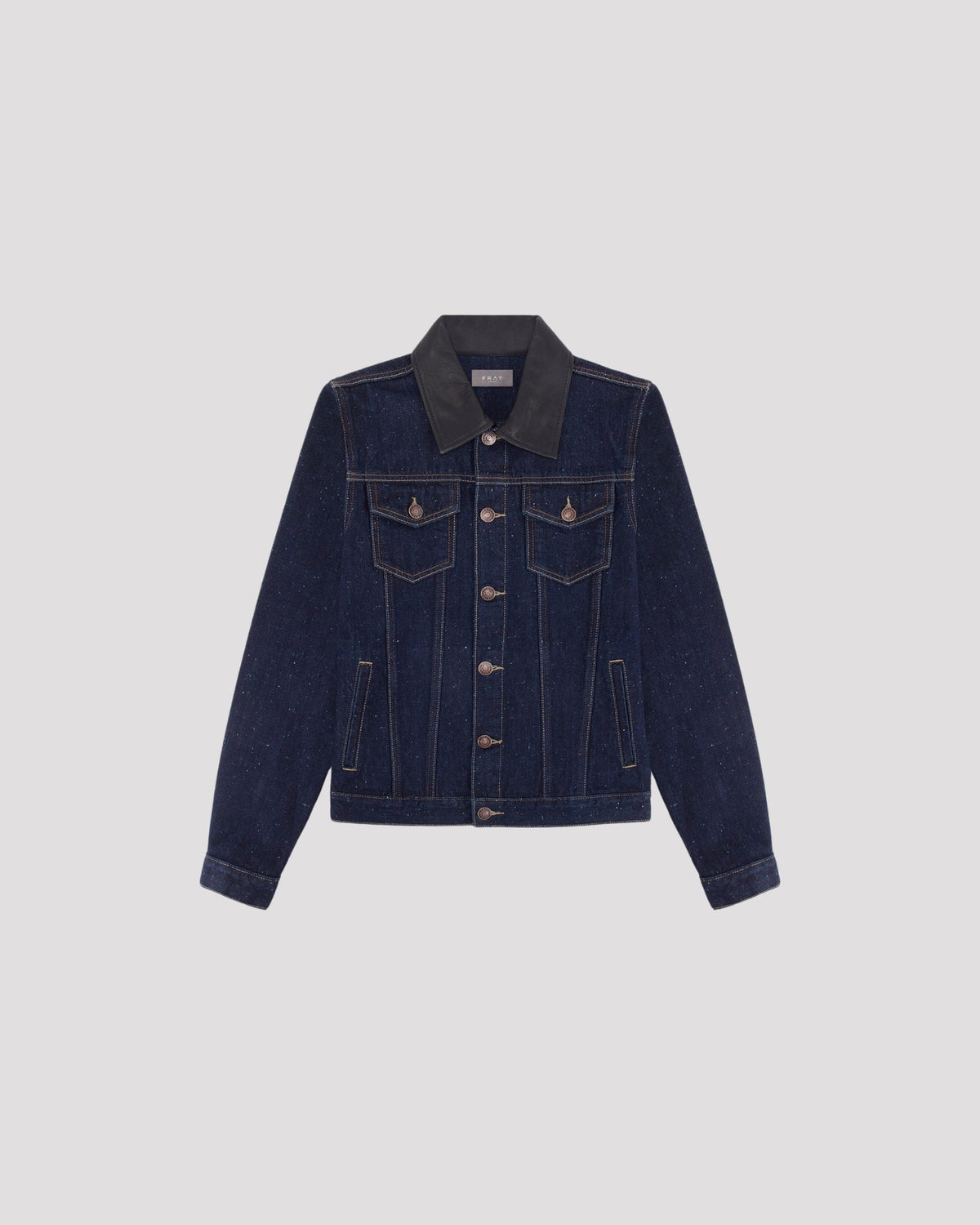 レザートリムデニムトラッカージャケット