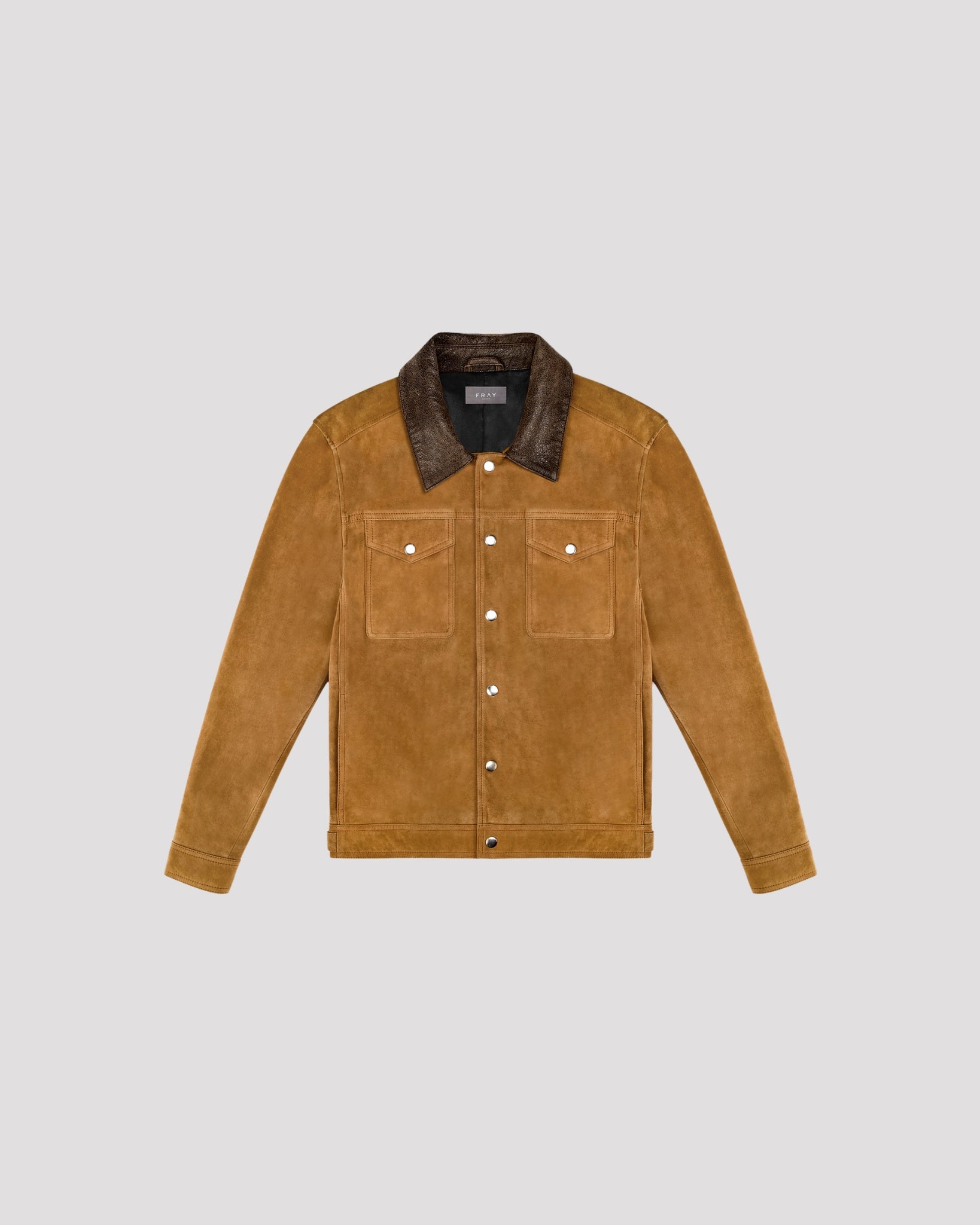 レザートリム スエード トラッカージャケット（タン）