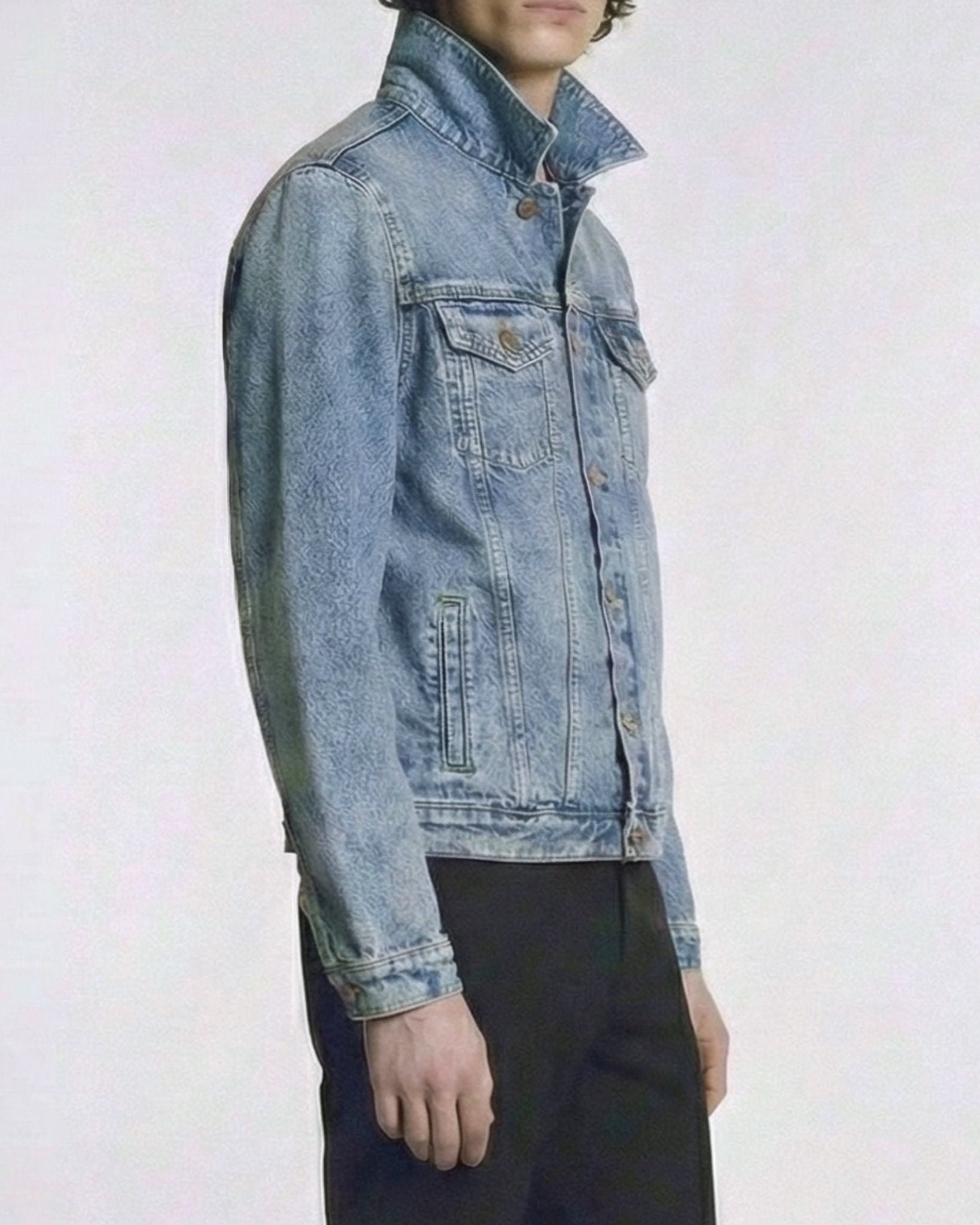 Denim Trucker Jacket in Marble Wash